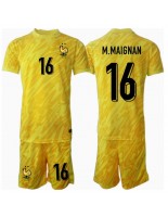 Frankrike Mike Maignan #16 Keeper Hjemmedraktsett Barn EM 2024 Korte ermer (+ bukser)